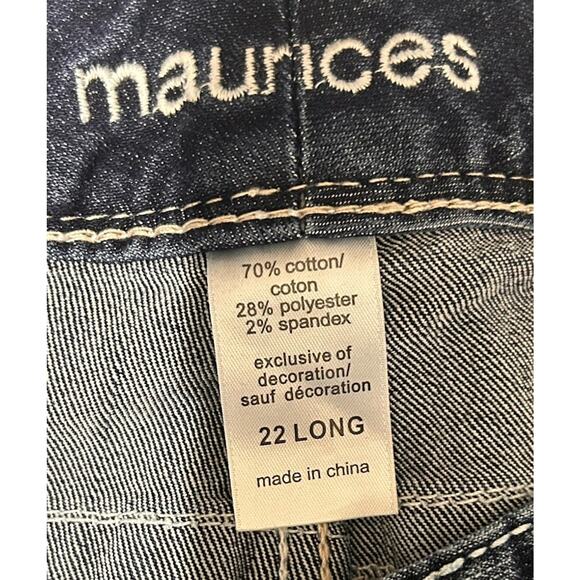 NEW Maurices Jeans Womens 22 Long Blue Ellie Straight Fit Slim Boot Stretch - Picture 3 of 10